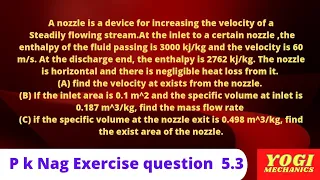 Pk nag question 5.3 of the chapter 5 of the thermodynamics