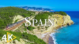 FLYING OVER SPAIN (4K UHD) - Calming Music Along With Beautiful Nature Video - 4K Video Ultra HD