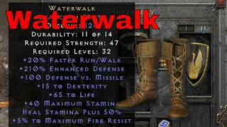 D2R Unique Items - Waterwalk (Sharkskin Boots)