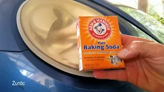 Cleaning headlights with baking soda - life hack test