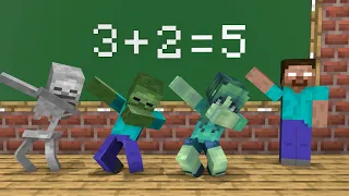 Monster School : Who is the best at math in monster school? - Funny Minecraft Animation