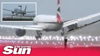 STORM EUNICE: Gale-force winds make for nervous plane landings at London Heathrow airport