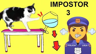 Gatos Luna y Estrella ¿Quién es el impostor? CAP 3 EL VASO DE AGUA / Videos de gatitos