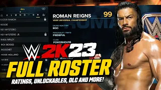 WWE 2K23: FULL GAME ROSTER & RATINGS! Including DLC, Icon Edition, Unlockables, Showcase + More