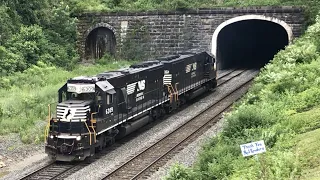 Train Appears Out Of Tunnel While Dog Barks At Me!  Gallitzin Tunnel Pennsylvania Trains, Conrail