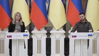 Президент Украины Владимир Зеленский и Президент Словакии Зузана Чапутова сделали заявления