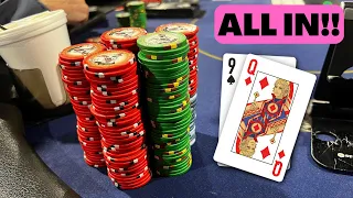 We Get it All In on the Very First Hand!!! -  Kyle Fischl Poker Vlog Ep 172