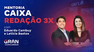 Lançamento da Mentoria Caixa - Redação 3x com Eduardo Cambuy e Letícia Bastos