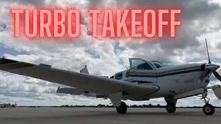 Matt Brings the TURBO in the Beechcraft Bonanza on TAKEOFF