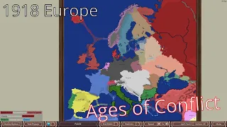 1918 Europe Timelapse - Ages of Conflict World War Simulator