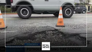 Hundreds of potholes pop up across LA after onslaught of rain