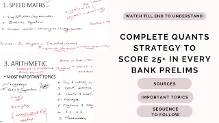 How to Prepare Quants for Bank Exams | Score 25+ in every Prelims Exams | Proper Sequence to follow!