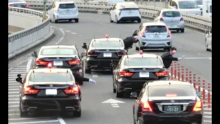 レクサス警護車軍団&クラウン高速パト 華麗な首都高合流!! Motorcade of Lexus Escort Police cars