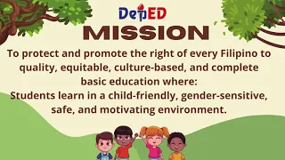 DEPED Vision, Mission, and Core Values