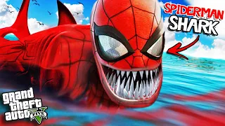 SPIDERMAN SHARK has ATTACKED GTA 5 (Mods)