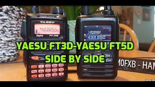 Yaesu FT5D and Yaesu FT70 side by side