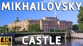 Walking tour of St. Petersburg. Chizhik pyzhik. Mikhailovsky castle. Fontanka river. Walking tour 4k