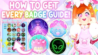 ✨HOW TO GET EVERY BADGE EASY GUIDE! ALL OBTAINABLE BADGES 2023👑Royale High Easy Badge Guide