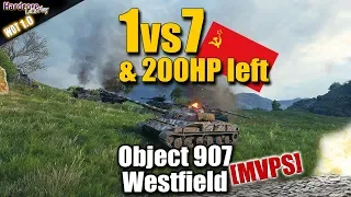 WOT: Object 907, 1vs7, hard carry, 10.5k damage, 10 frags, WORLD OF TANKS