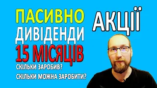 ПАСИВНИЙ дохід з ДИВІДЕНДІВ від АКЦІЙ за 15 місяців. ДИВІДЕНДИ. Скільки можна заробити?