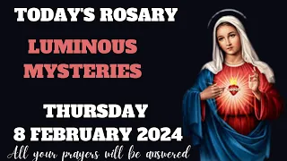 TODAY’S HOLY ROSARY THURSDAY 8 FEBRUARY 2024 || Luminous mysteries |Daily virtual rosary prayer 🙏📿