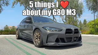 Five things I LOVE about my 2024 BMW G80 M3 Competition xDrive. 5000 miles driven