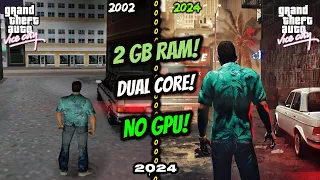 Gta Vice City Remastered Graphics Mod Low End PC | 2 GB Ram | No GPU | Dual Core | 2024 Best VC Mod