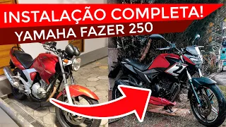 Instalação completa do painel universal na fazer 250 e como trocar a frente