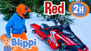 Blippi's Red Snowmobile - Super Fast Vehicle | Blippi | Kids Songs | Moonbug Kids