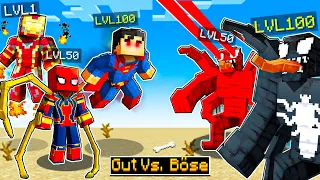 LVL 100 SUPERHELD VS. LVL 100 BÖSEWICHT PRANK in Minecraft !