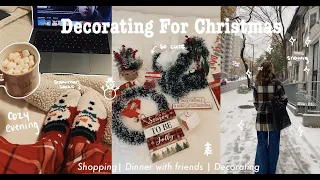 Decorating for Christmas Vlog 🎄| christmas decorations, going out with friends, shopping