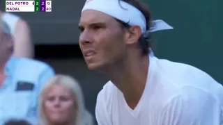 Rafa Nadal falls twice in a row but still wins the game vs Del Potro