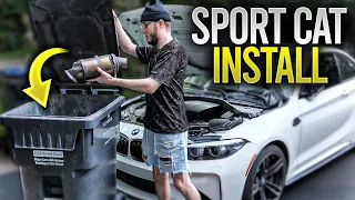 Installing Wagner Tuning Sport cat for BMW M2 F87 | BEST Sounding Downpipe!!