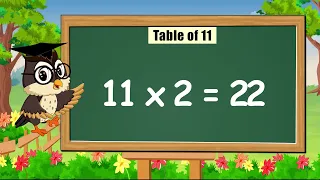 Table of 11, Rhythmic Table of Eleven, Learn Multiplication Table of 11 x 1 = 11 | kidstart tv