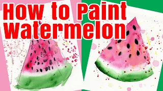 Watercolor Watermelon Easy Art Tutorial for Kids