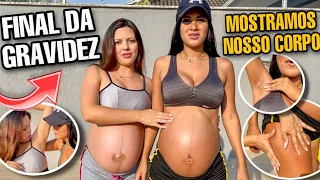 MOSTRAMOS NOSSO CORPO NO FINAL DA GRAVIDEZ!!! *OLHA ISSO* 😱