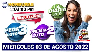 Sorteo 03 PM Loto Honduras, La Diaria, Pega 3, Premia 2, MIÉRCOLES 03 DE AGOSTO  2022 |✅🥇🔥💰