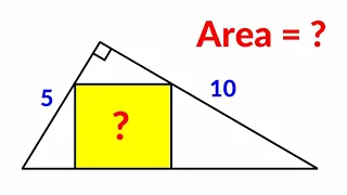 Math Olympiad | Find the area of the square inside the triangle | 2 Different Methods