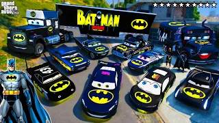 GTA 5 - Stealing BATMAN MCQUEEN CARS with Franklin! (Real Life Cars #129)