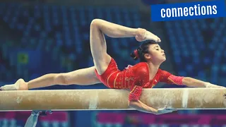 Four or more skills in connection   Balance Beam