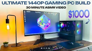 Building a BUDGET $1000 High-FPS 1440p GAMING PC with QUALITY Parts | ASMR 30 min. PC BUILD (2023)