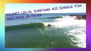 Clunes local surfing his Single Fin- Boulders Beach 22-06-22