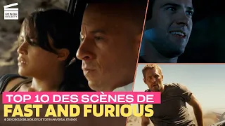 Top 10  des meilleurs moments de la saga Fast & Furious | Vin Diesel, Paul Walker, The Rock et Plus