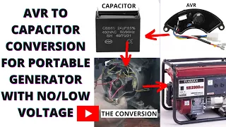 RESTORE NO/LOW POWER OUTPUT IN A SMALL GENERATOR BY CONVERTING AVR TO  CAPACITOR[Brushed Alternator]