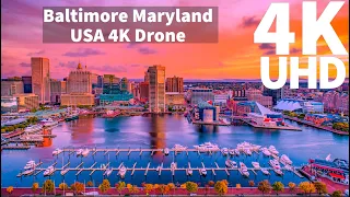 Baltimore Maryland USA in 4K ULTRA HD HDR Drone