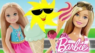 Barbie opala się 🏝️ Lody i upalny dzień 🌞 film z lalką Barbie