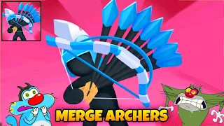 OGGY AND JACK PLAYING MERGE ARCHERS GAME | NOOB VS PRO VS HACKER | OGGY GAME | DADDY GAMING