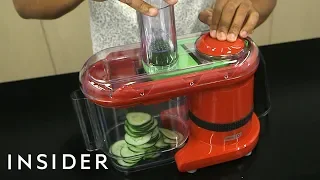 Machine Cuts Vegetables Quickly