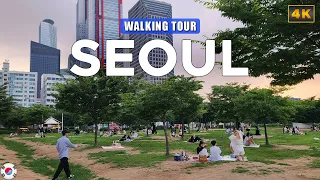 Seoul KOREA 여의도 한강공원 밤산책, 한강 뷰를 바라보는 도심 속 오아시스 [4K UHD]