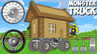 My HOUSE BECOME A BIG MONSTER TRUCK in Minecraft ! NEW SECRET CAR !